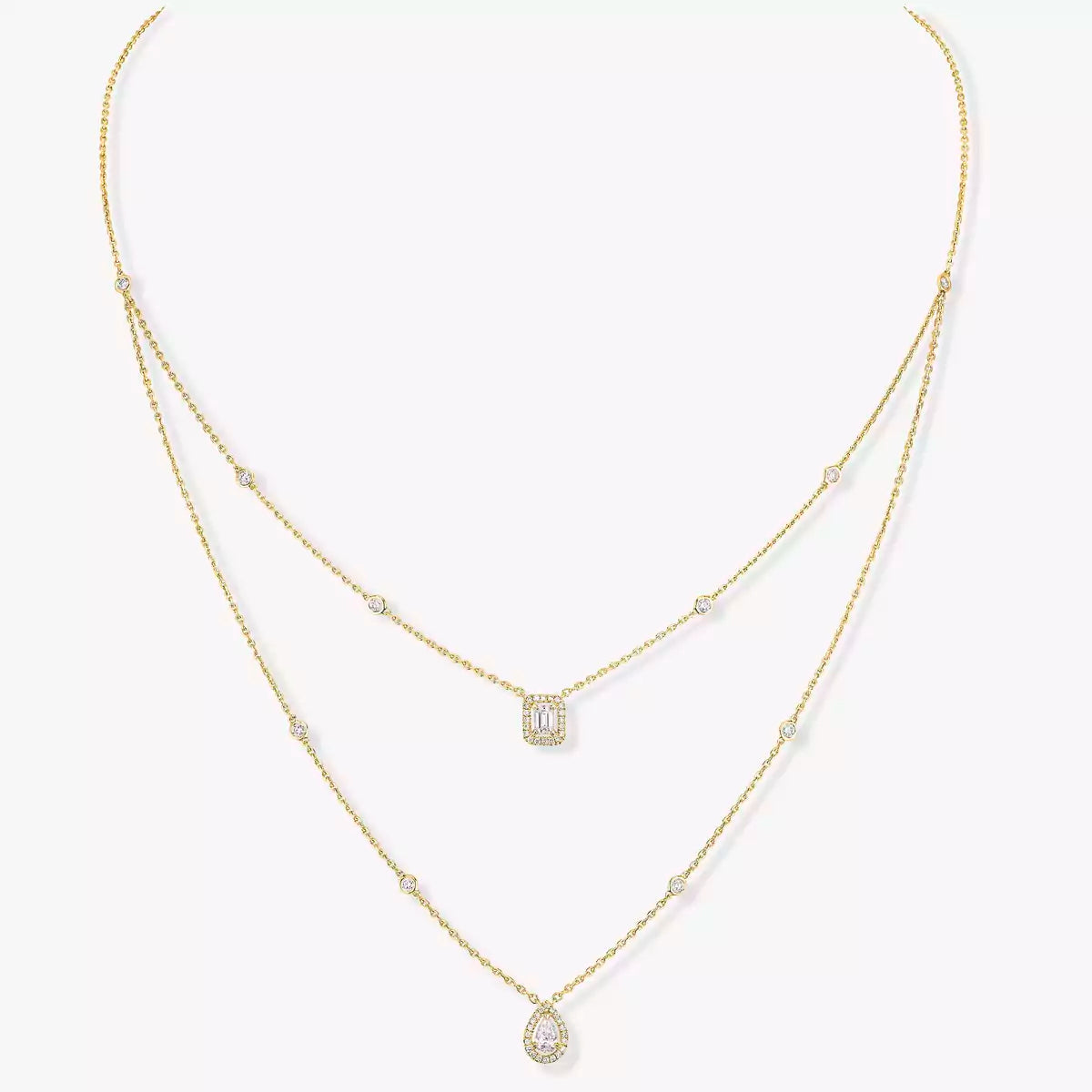 [Solara Jewelry]Diamond Necklace My Twin 2 Rows