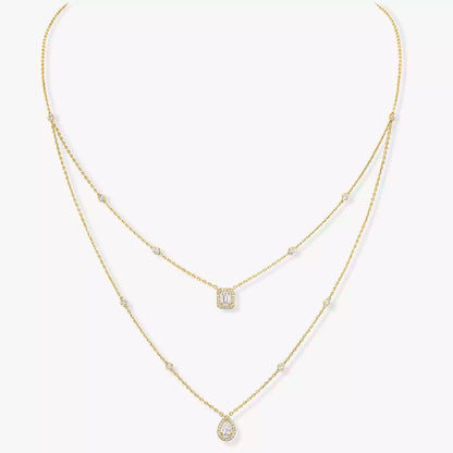 [Solara Jewelry]Diamond Necklace My Twin 2 Rows