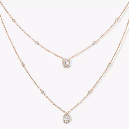 [Solara Jewelry]Diamond Necklace My Twin 2 Rows