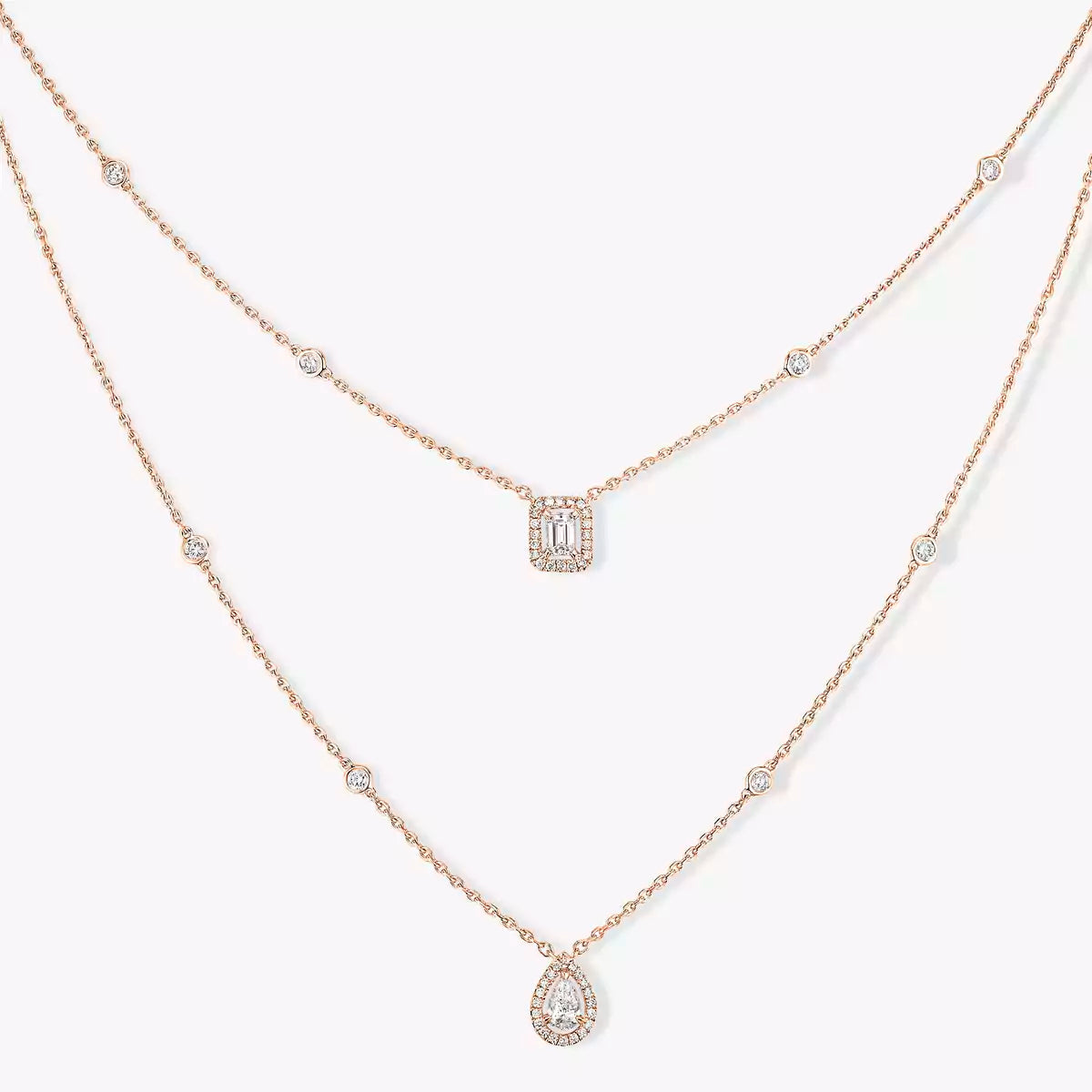 [Solara jewelry]ダイヤモンドネックレス マイ ツイン 2ロウズ