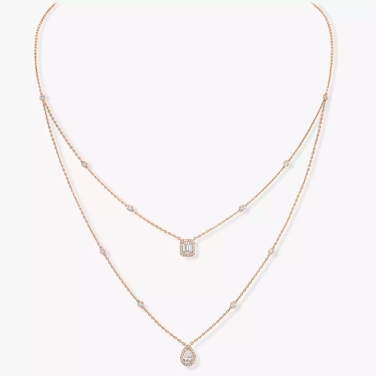 [Solara jewelry]ダイヤモンドネックレス マイ ツイン 2ロウズ