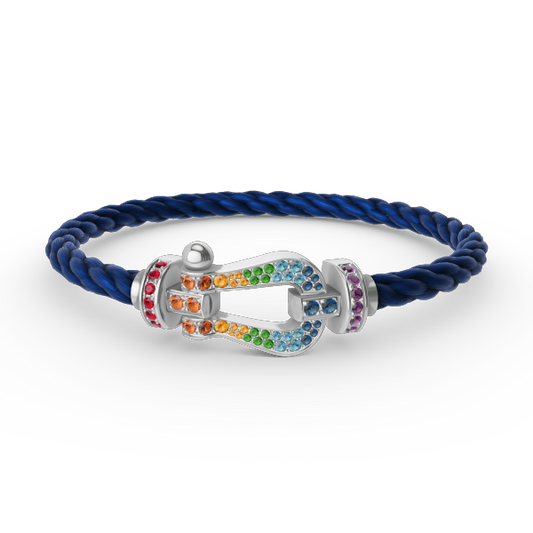[Solara Jewelry ]FORC ラージホースシュー カラードダイヤモンド ブレスレット シルバー