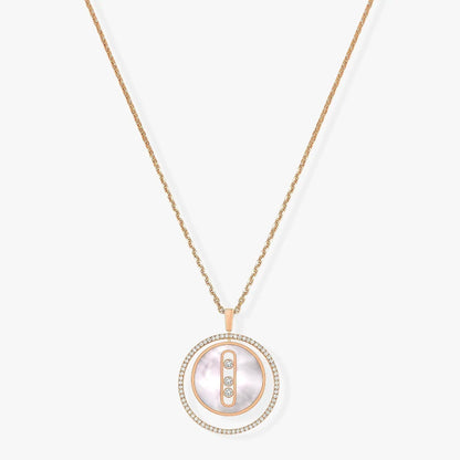 [Solara jewelry]LUCKY MOVE MM WEISSE PERLMUTT DIAMANTENHALSKETTE