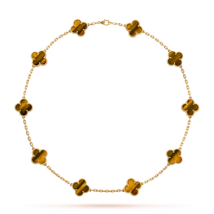 [Solara Jewelry ]KLEE 10 MOTIVE TIGERAUGE-HALSKETTE