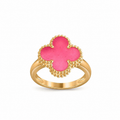 [Solara jewelry]NEW CLOVER PINK ENAMEL RINGS