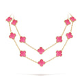 [Solara jewelry] NEW CLOVER 20 MOTIFS PINK ENAMEL NECKLACE