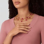 [Solara jewelry] NEW CLOVER 20 MOTIFS PINK ENAMEL NECKLACE