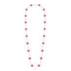 [Solara jewelry] NEW CLOVER 20 MOTIFS PINK ENAMEL NECKLACE
