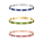 [Solara jewelry]2026 PAVE GEMSTONE LOVE BRACELET 6.1MM 10 DIAMONDS