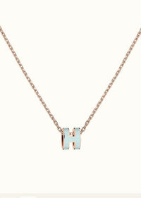 [Solara Jewelry ]POP H LIGHT BLUE NECKLACE