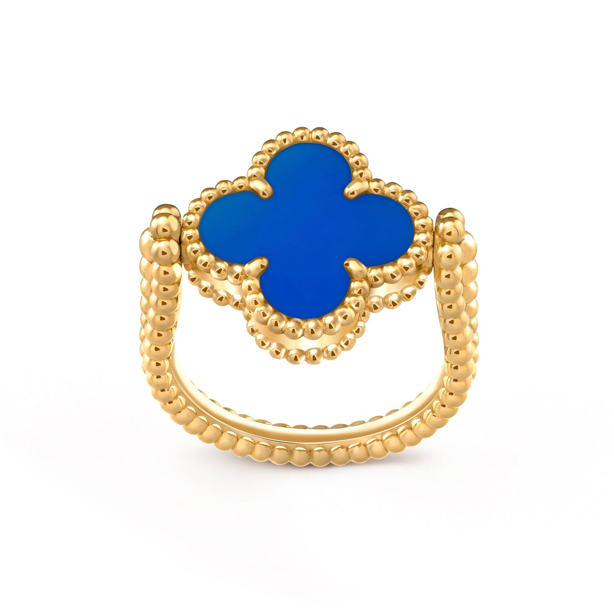 [Solara Jewelry ]CLOVER RIVERSIBLE BLUE AGATE RING