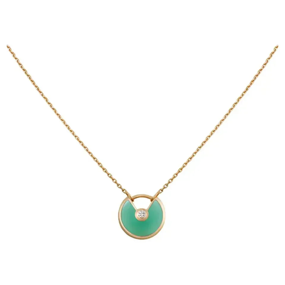 [Solara Jewelry ]アミュレット ゴールド マラカイト ネックレス