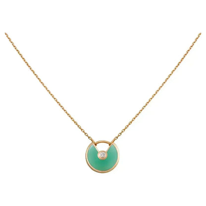 [Solara Jewelry ]アミュレット ゴールド マラカイト ネックレス