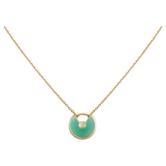 [Solara Jewelry ]アミュレット ゴールド マラカイト ネックレス