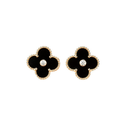 [Solara Jewelry ]KLEEBATT MITTEL 1 MOTIVE ONYX DIAMANT OHRRINGE