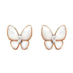 [Solara Jewelry ]SCHMETTERLING MOP DIAMANT OHRRINGE