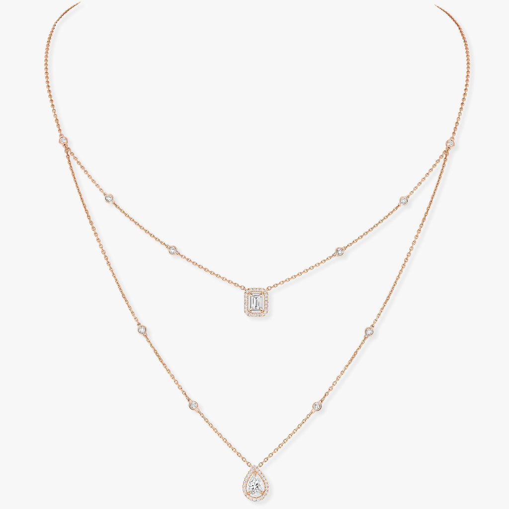 [Solara jewelry]MY TWIN 2ロウダイヤモンドネックレス