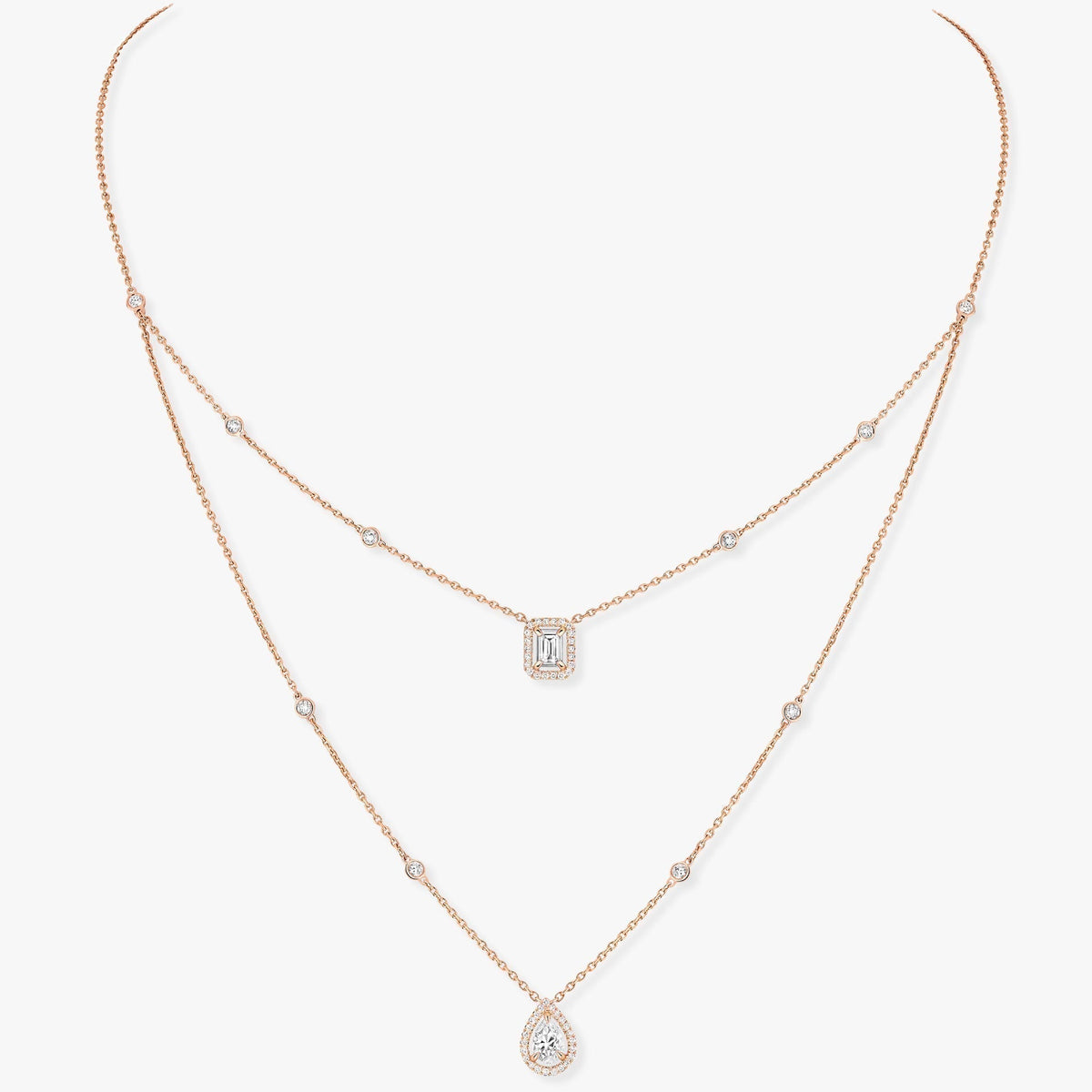 [Solara jewelry]MY TWIN 2ロウダイヤモンドネックレス