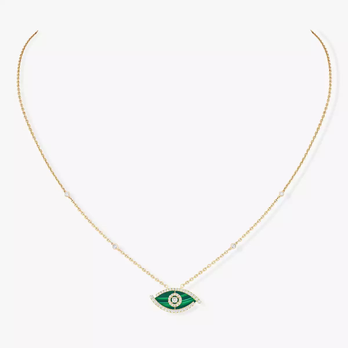 [Solara Jewelry]Lucky Eye Diamond Necklace in Rose Gold and Turquoise