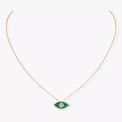 [Solara Jewelry]Lucky Eye Diamond Necklace in Rose Gold and Turquoise