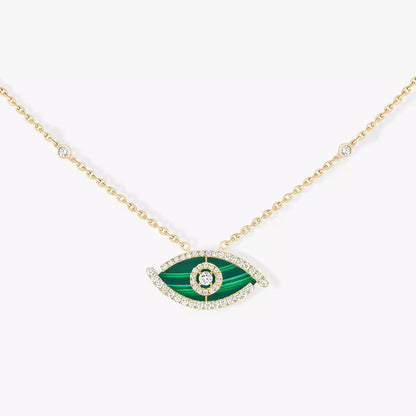 [Solara Jewelry]Lucky Eye Diamond Necklace in Rose Gold and Turquoise