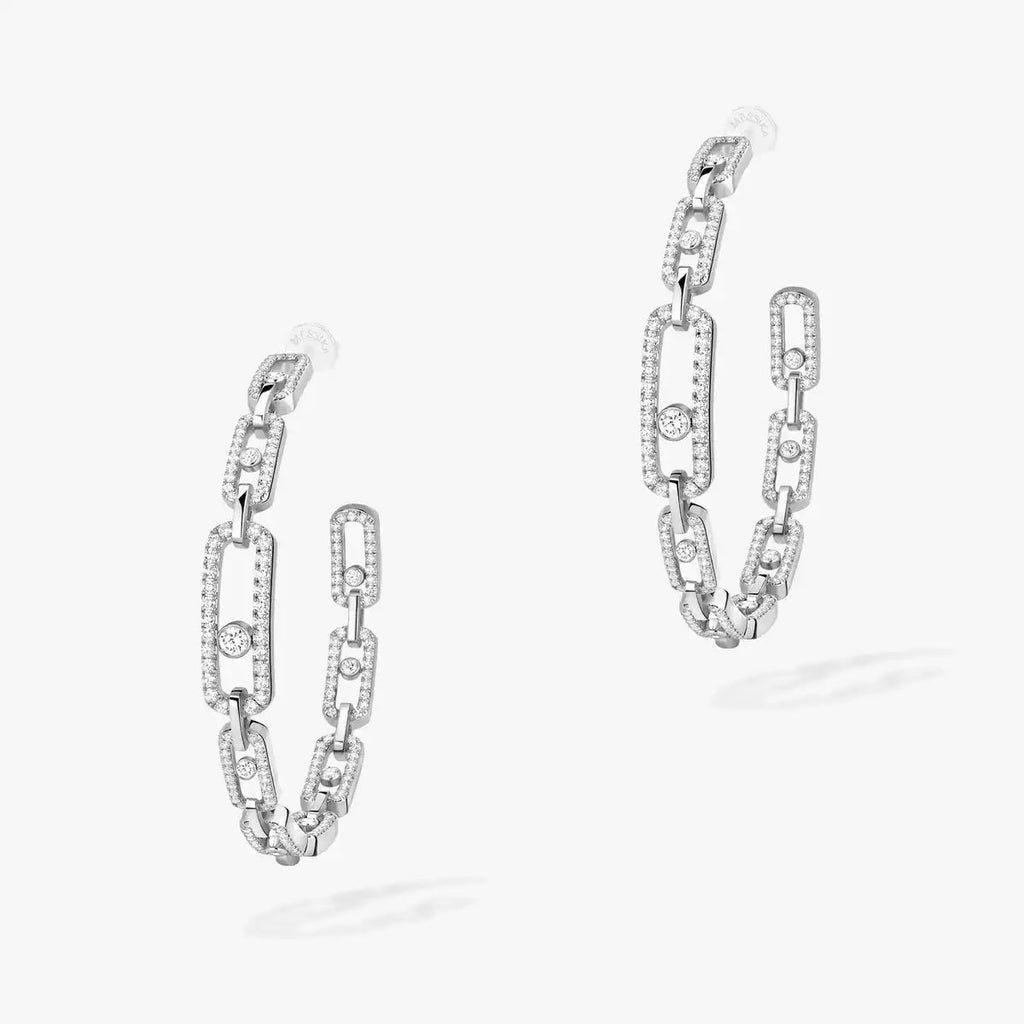 [[ソララジュエリー]ムーブリンク ダイヤモンド フープピアス