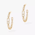 [[ソララジュエリー]ムーブリンク ダイヤモンド フープピアス