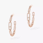 [[ソララジュエリー]ムーブリンク ダイヤモンド フープピアス