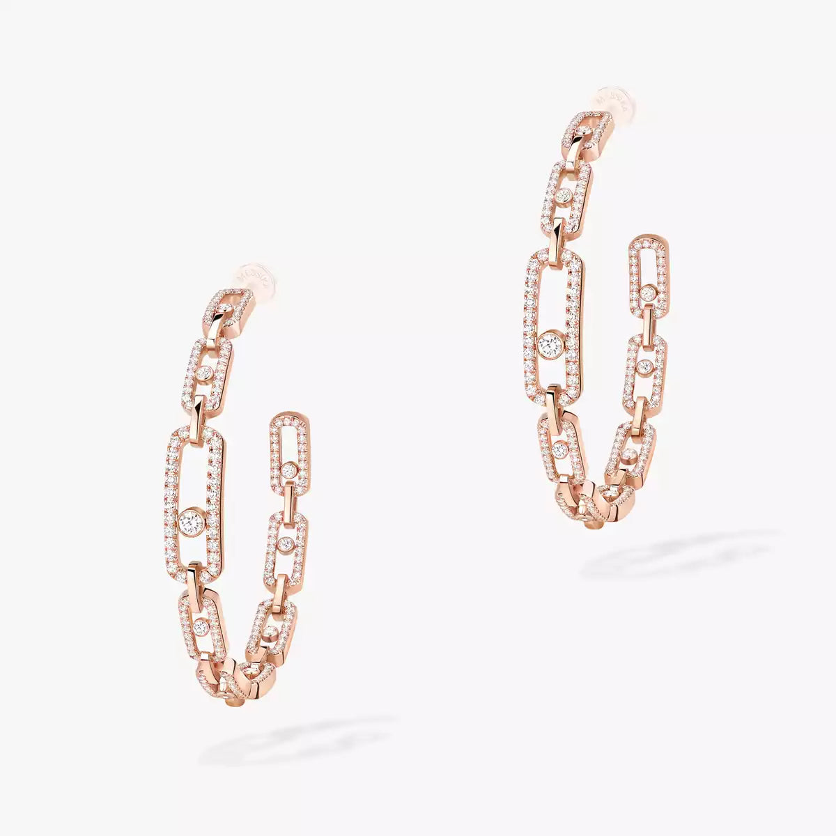 [[ソララジュエリー]ムーブリンク ダイヤモンド フープピアス