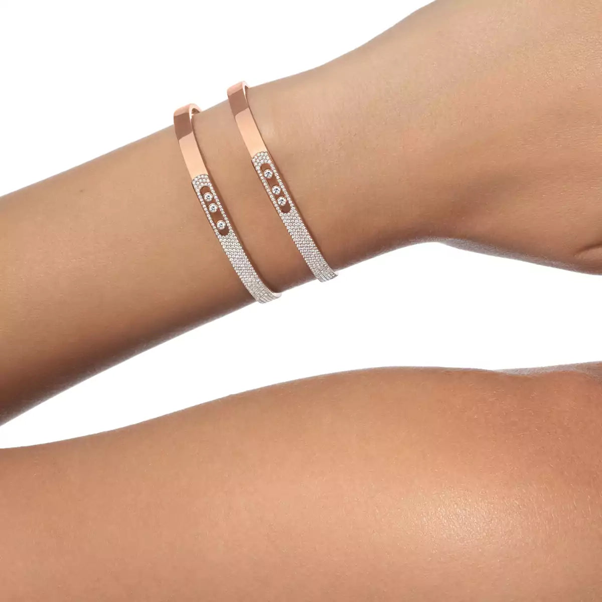 [Solara jewelry]ノア ローズゴールド パヴェダイヤモンド バングルブレスレット