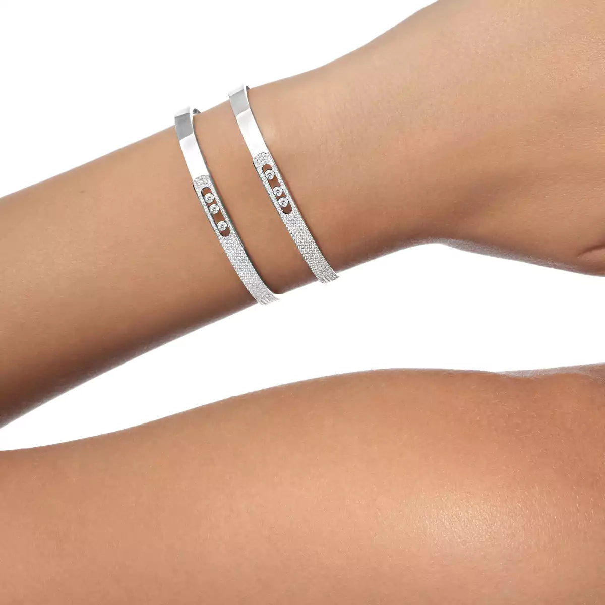 [Solara jewelry]ノア ローズゴールド パヴェダイヤモンド バングルブレスレット