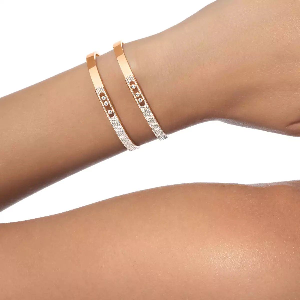 [Solara jewelry]ノア ローズゴールド パヴェダイヤモンド バングルブレスレット