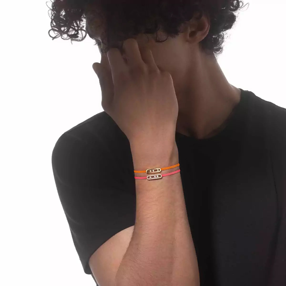 [Solara Jewelry]Messika Care(s) pink cord pavé bracelet