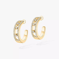 [Solara jewelry]Diamond Pave_ Hoop Earrings Move