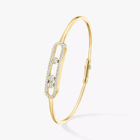 [Solara jewelry]Move Pavé Diamond Bangle Bracelet M