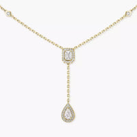 [Solara jewelry]Gold Diamond Tie Necklace