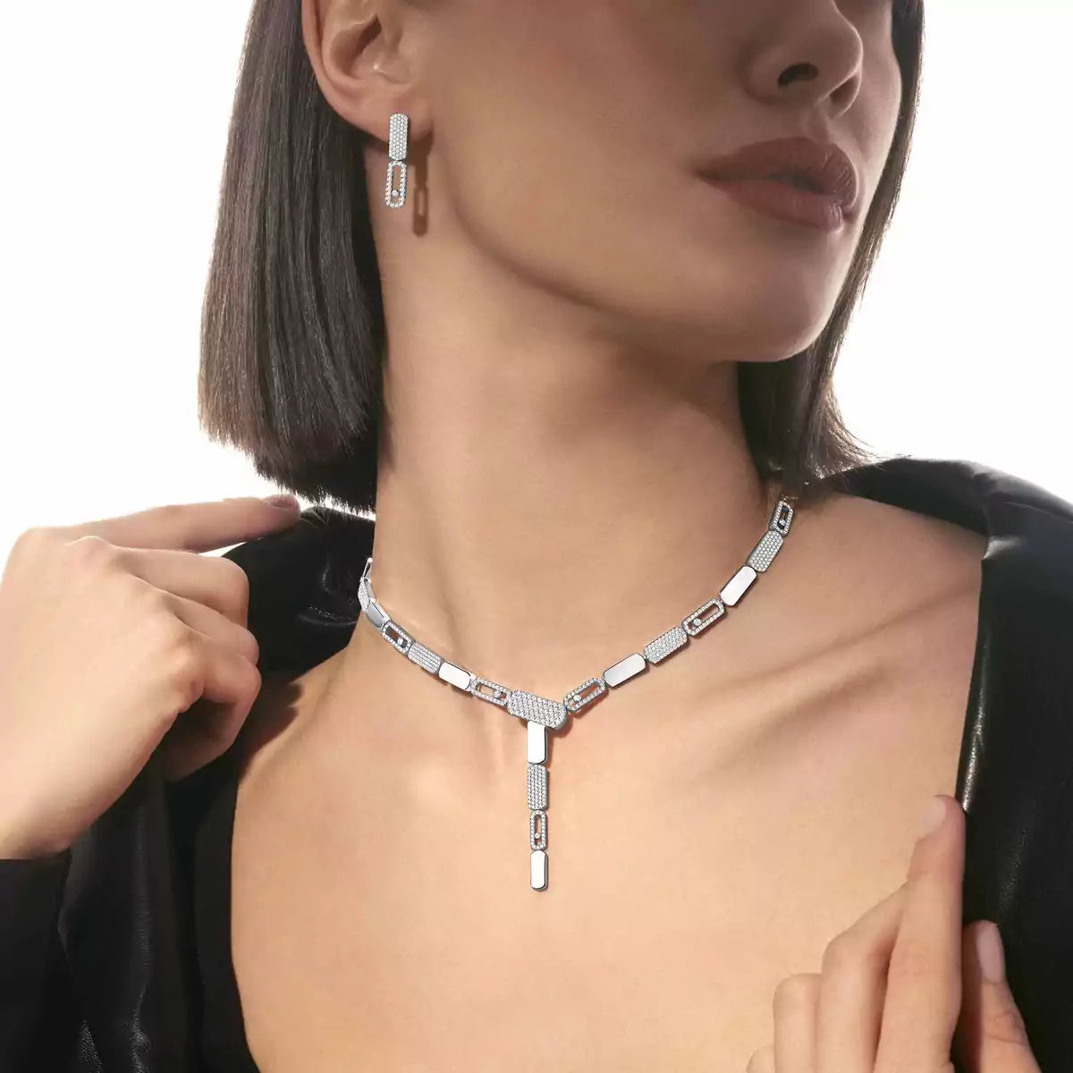 [Solara jewelry]Imperial Move SM Diamant-Ohrringe