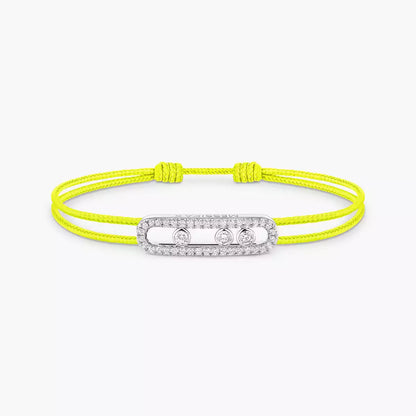 [Solara Jewelry]Messika Care(s) pink cord pavé bracelet