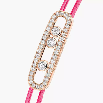 [Solara Jewelry]Messika Care(s) pink cord pavé bracelet