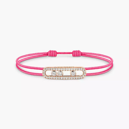 [Solara Jewelry]Messika Care(s) pink cord pavé bracelet