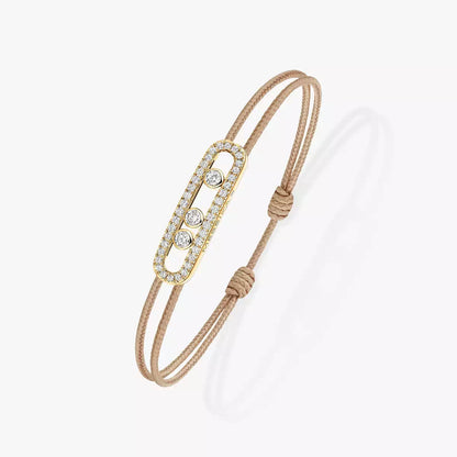 [Solara Jewelry]Messika Care(s) pink cord pavé bracelet