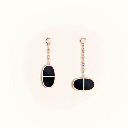 [Solara Schmuck ]CHAINE VERSO SCHWARZE KERAMIK-OHRRINGE