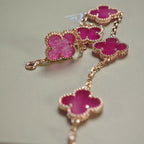 [Solara jewelry]NEW CLOVER 5 MOTIFS PINK ENAMEL BRACELET