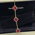 [Solara jewelry]NEW CLOVER 5 MOTIFS PINK ENAMEL BRACELET