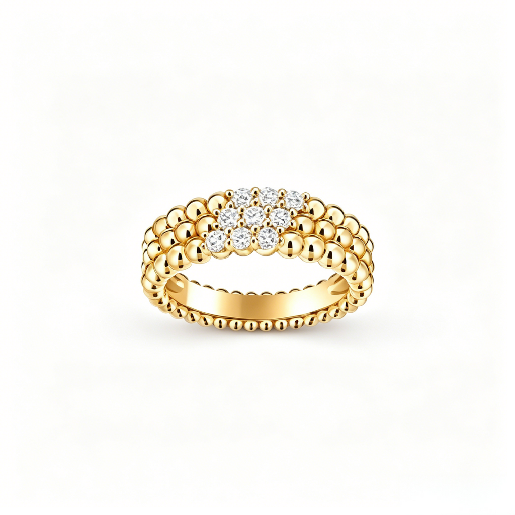 [Solara jewelry] THREE-ROW DIAMOND RING