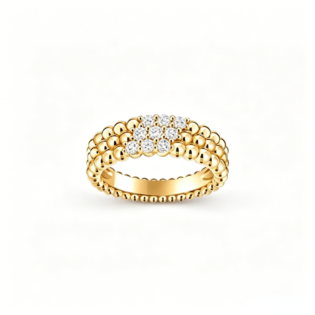 [Solara jewelry] スリーロウダイヤモンドリング