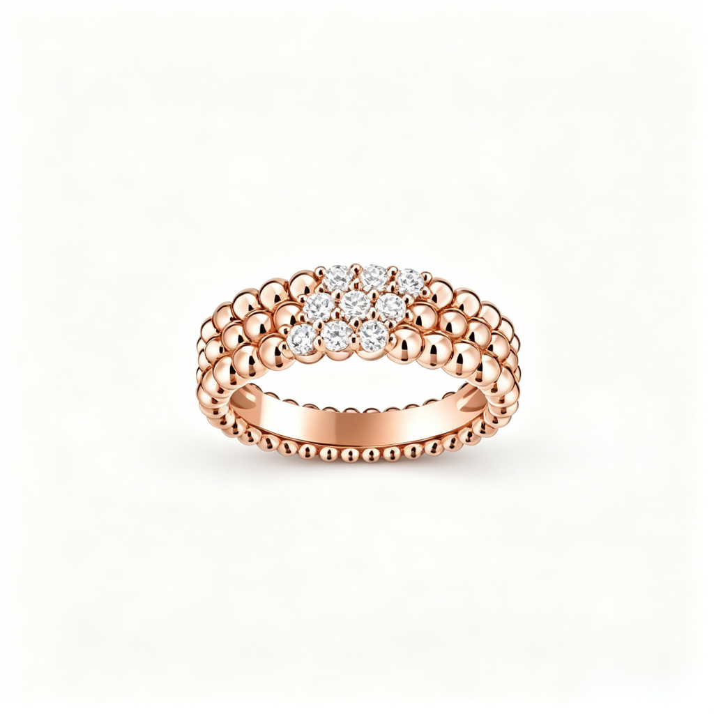 [Solara jewelry] THREE-ROW DIAMOND RING