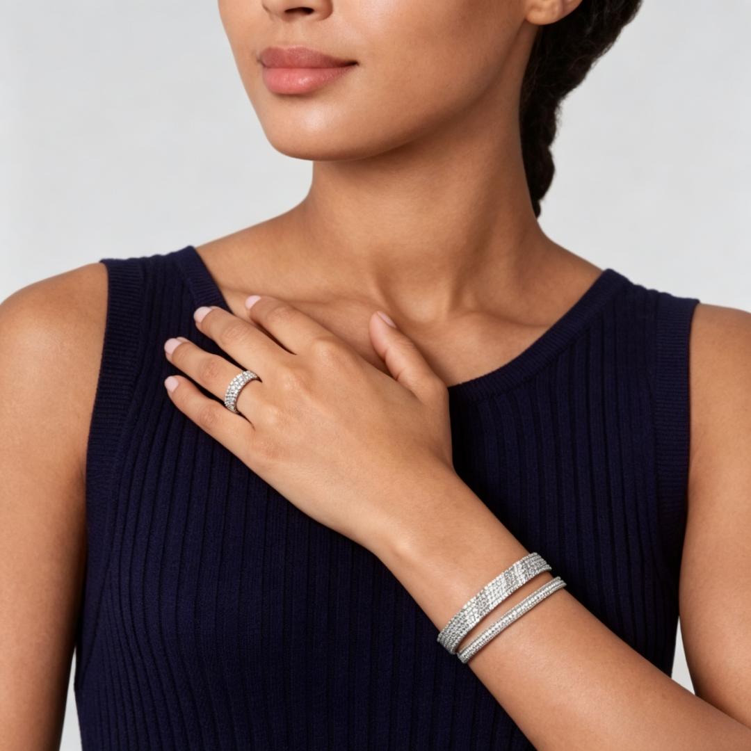 [Solara jewelry] スリーロウダイヤモンドリング