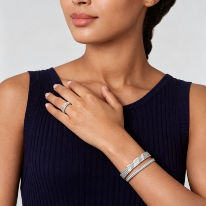 [Solara jewelry] スリーロウダイヤモンドリング