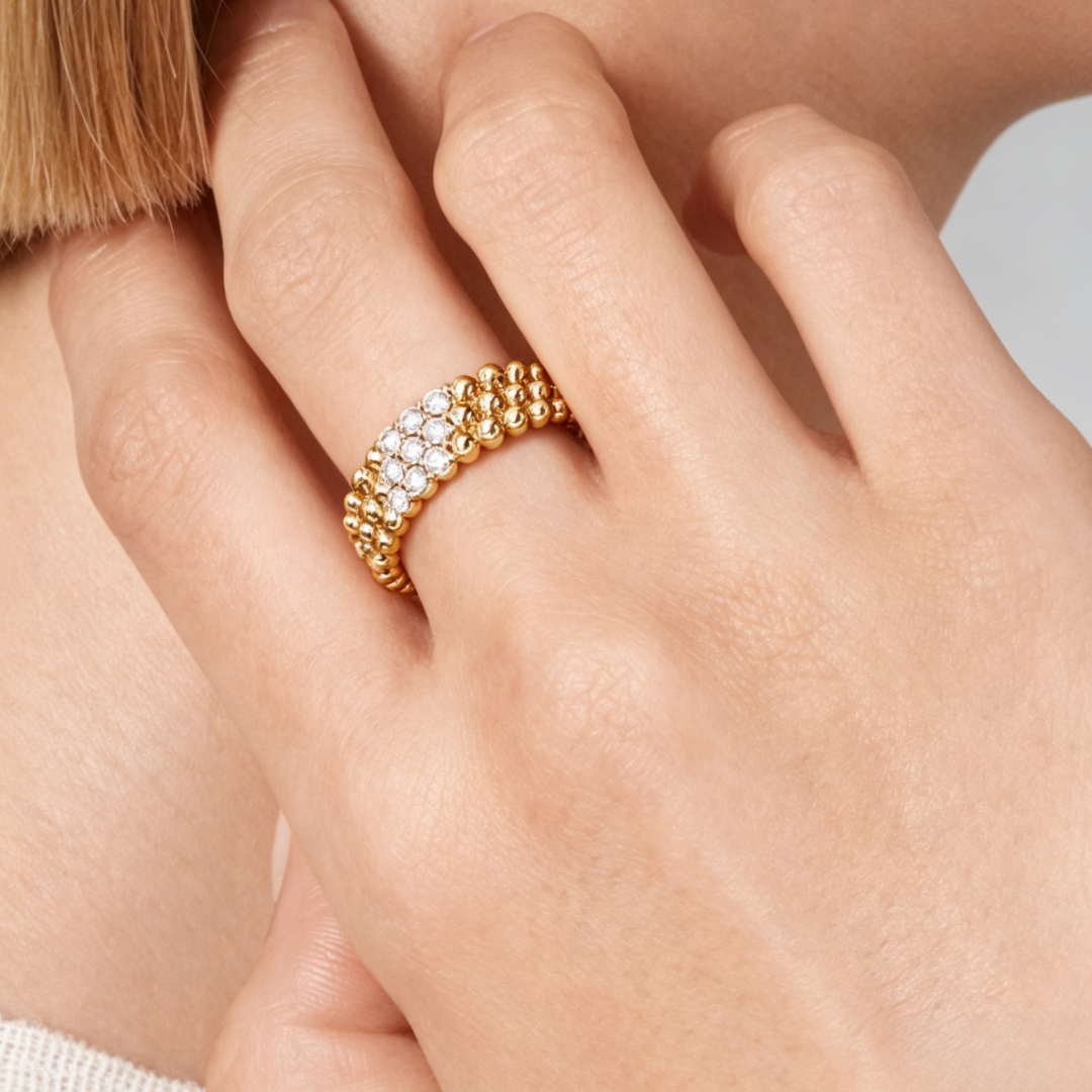 [Solara jewelry] スリーロウダイヤモンドリング